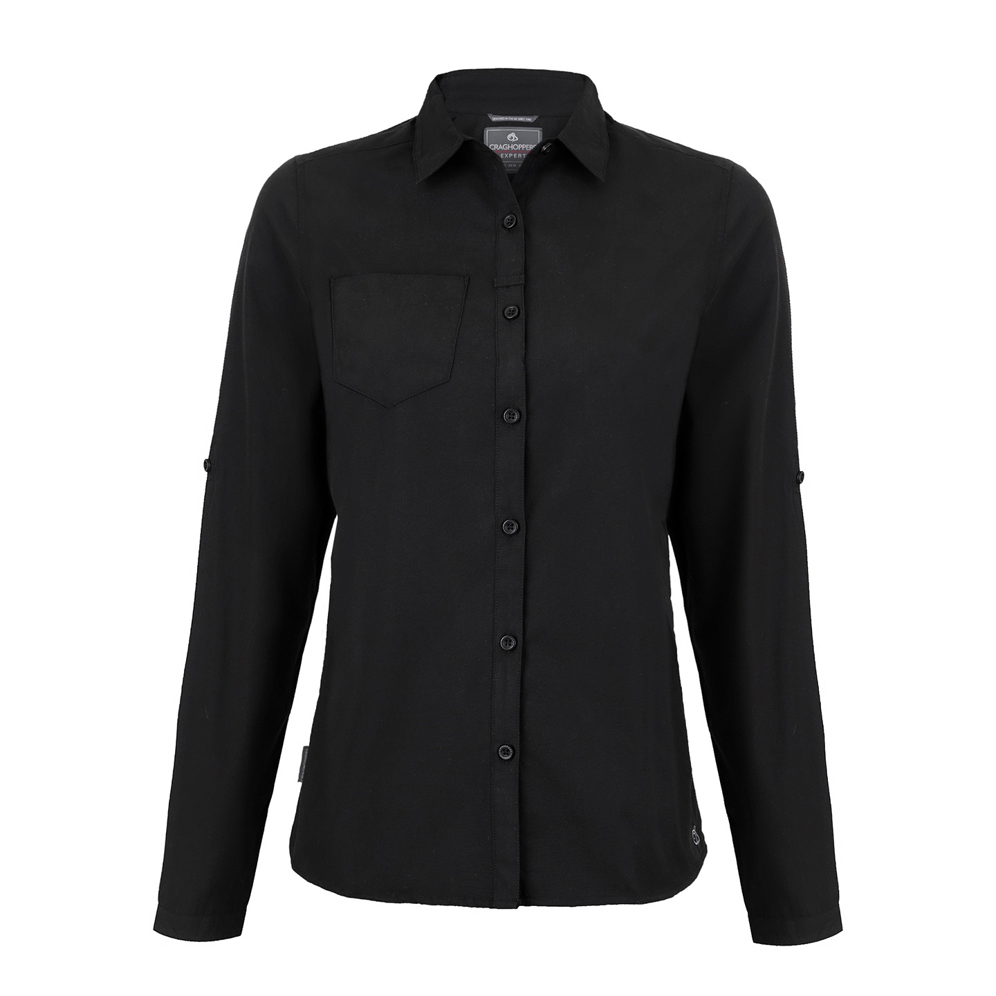 (クラグホッパーズ) Craghoppers レディース Expert Kiwi 長袖シャツ トップス RW8133 (ブラック) Craghoppers Womens/Ladies Expert Kiwi Long-Sleeved Shirt