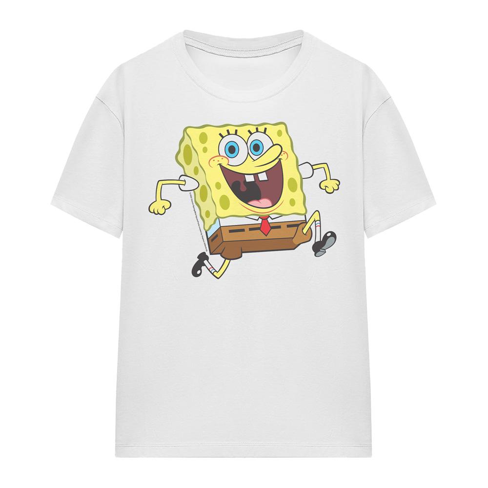 Svampbob Fyrkant Unisex Vuxen Happy Running T-shirt
