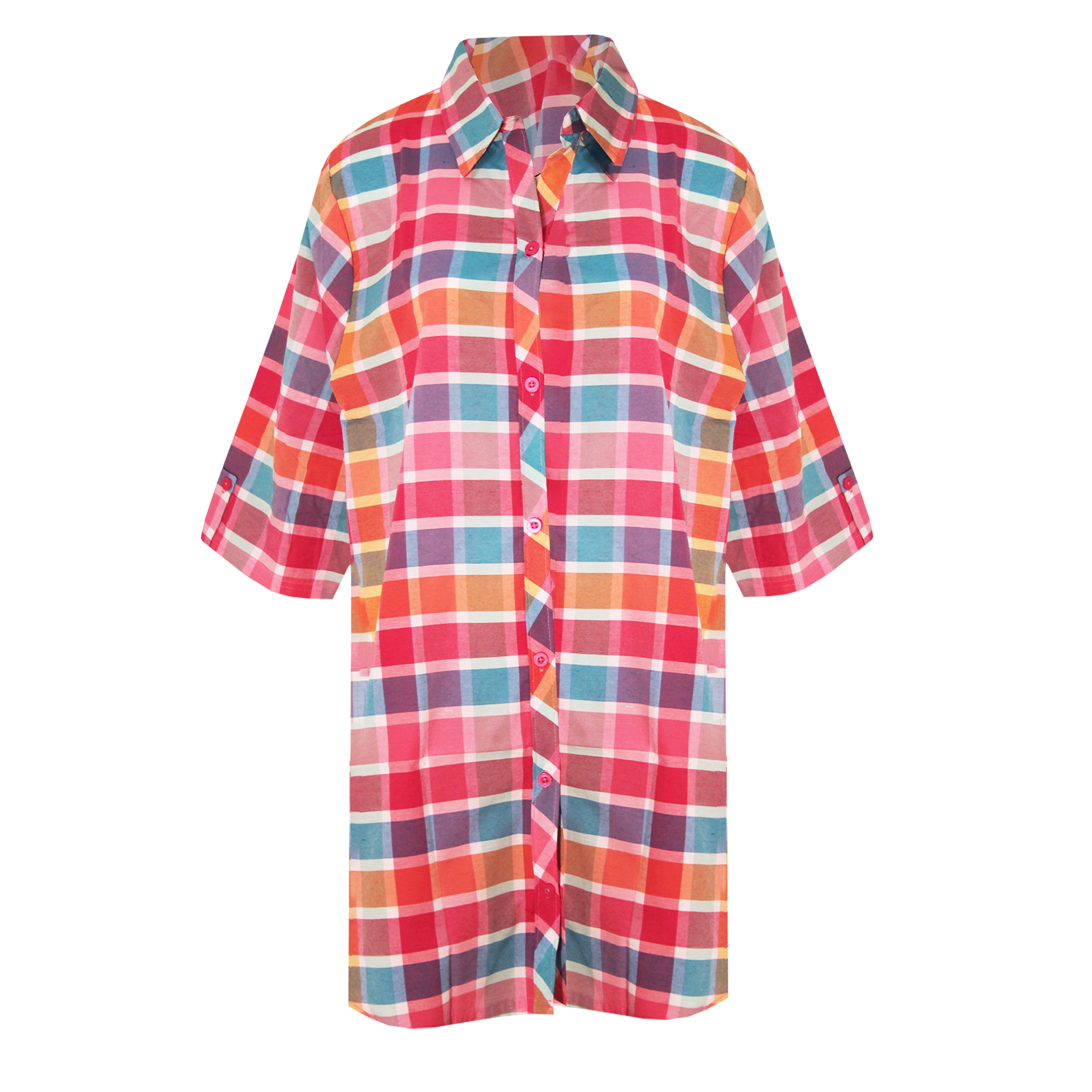 Forever Dreaming Womens/Ladies Checked Button-Down Nightshirt 1877